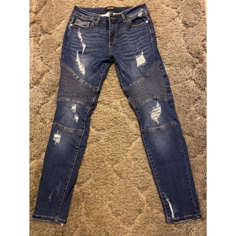 Judy blue moto distressed jeans 5/27